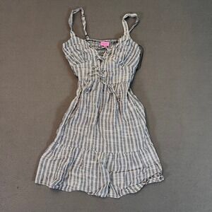 Mi ami  Francescas Women XS Dress‎ Sleeveless Striped Romper Layered Tie Front